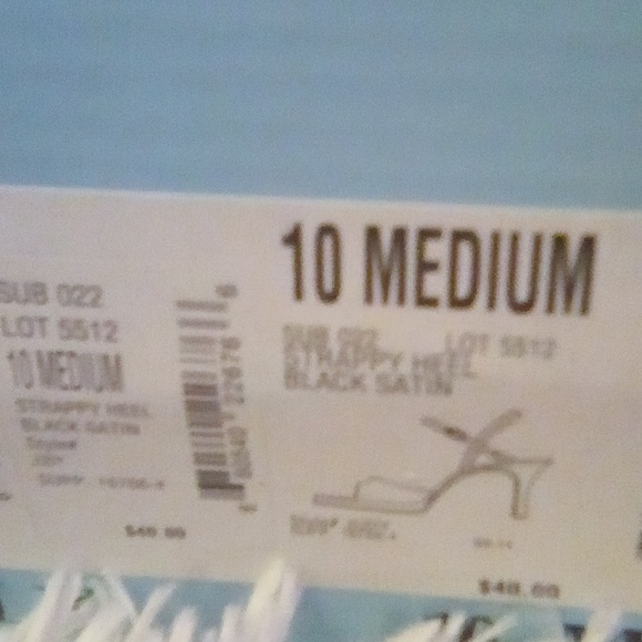 NWT Strappy Black SATIN Heels With Ankle Strap And Buckle - Picture 11 of 11